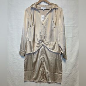 NWT And Now This Long Sleeve Satin Dress Size 0X